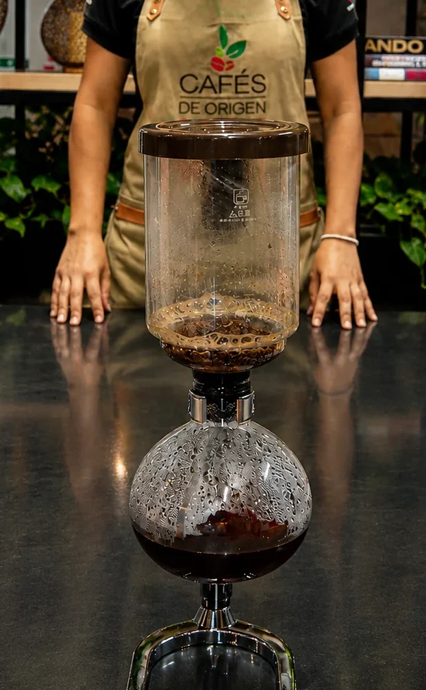 Preparación de café de especialidad con método sifón